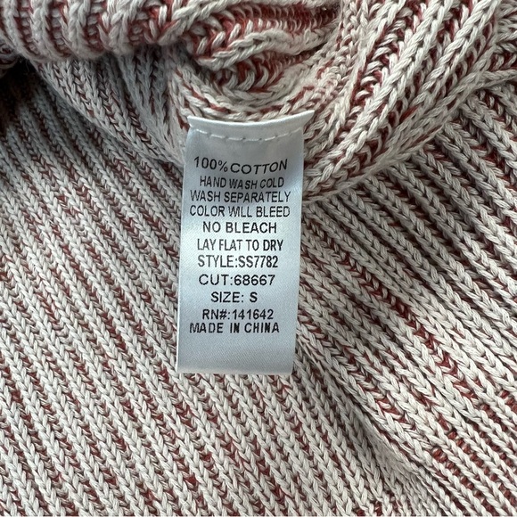 She + Sky mauve ribbed v neck sweater SZ SM - Picture 5 of 5